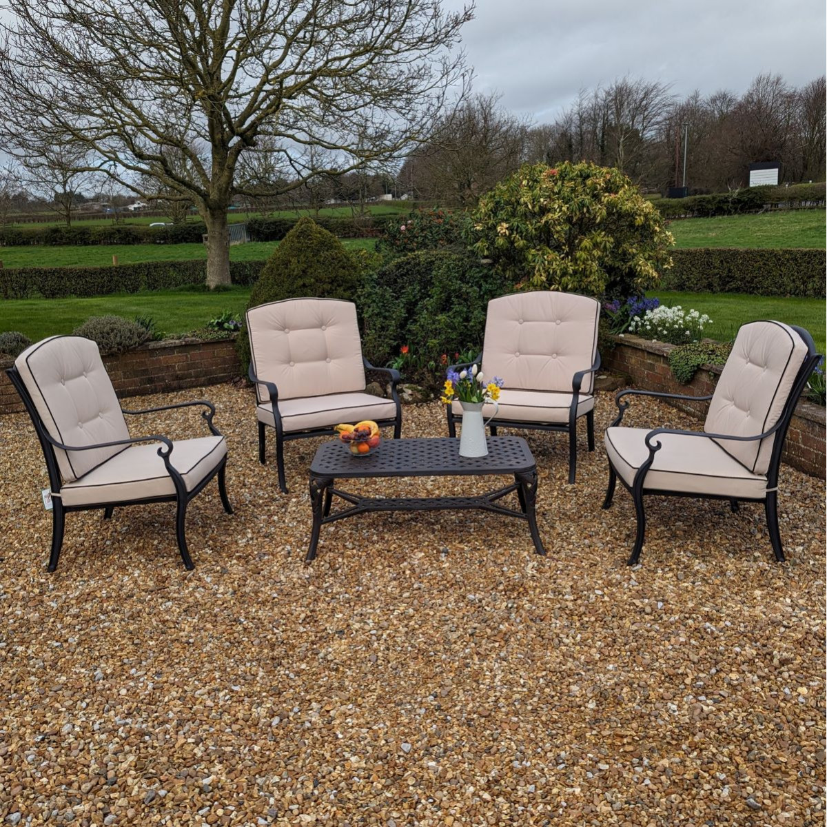 Cast Aluminium Four Seater Lounge Set Premium